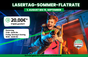 🎓 Die Sommerferien werden legendär – mit der Lasertag-Sommerflatrate!