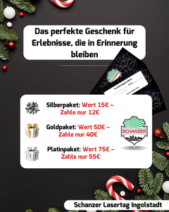 Das perfekte Weihnachtsgeschenk: Schanzer Lasertag Gutscheine!